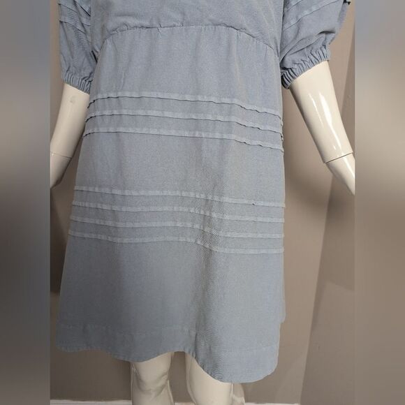 7 for all mankind blue balloon baby doll open back mini dress Large - Picture 2 of 10